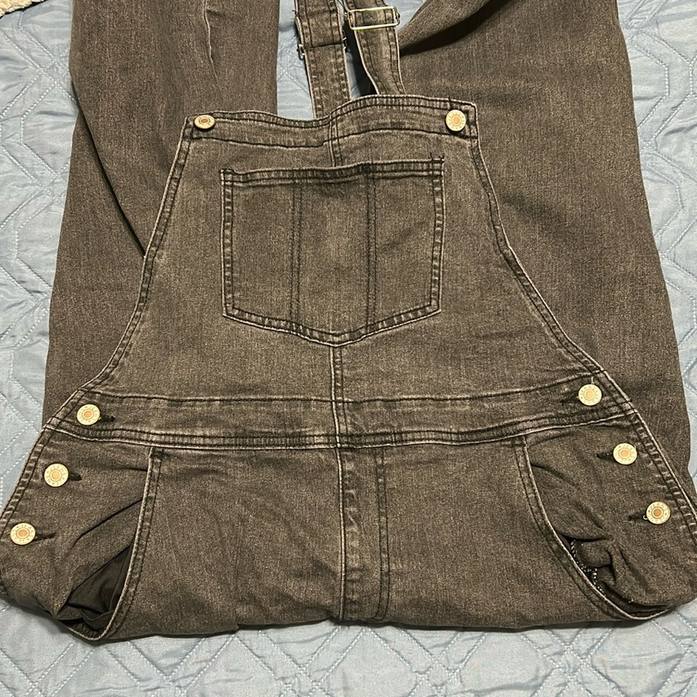 Women's Black Denim Overalls